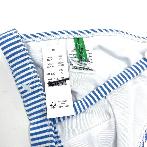 NEW Madewell Wide-strap Bikini Top in Seersucker Blue Women's Large $79 BX714 - Picture 9 of 10